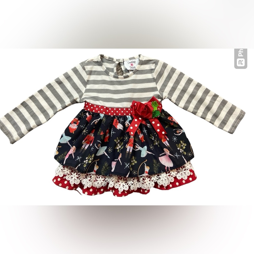 Counting Daisies Christmas Nutcracker Ballerina Size 24M Long Sleeve Top